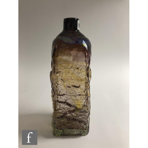 925 - Michael Harris - Mdina - A large textured form bottle vase circa 1970, of rectangular section with r... 