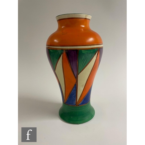 393 - Clarice Cliff - Original Bizarre - A large shape 14 Mei Ping vase circa 1920, hand painted with a de... 