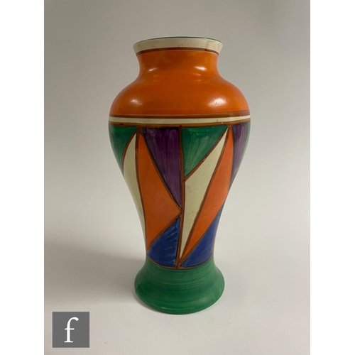 393 - Clarice Cliff - Original Bizarre - A large shape 14 Mei Ping vase circa 1920, hand painted with a de... 