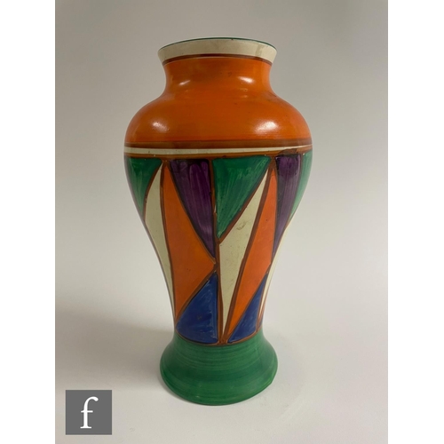 393 - Clarice Cliff - Original Bizarre - A large shape 14 Mei Ping vase circa 1920, hand painted with a de... 