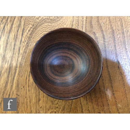 1368 - Mike Wilson - A group of contemporary wooden bowls to include a large blackened cedar, a medium wild... 