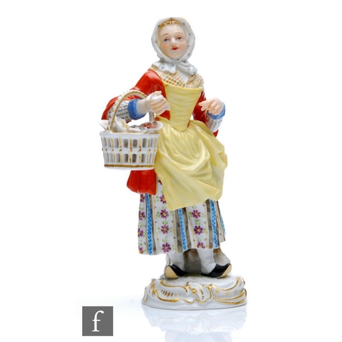 139 - A 19th Century Meissen Street Trader figure from the Cris de Paris series modelled as the waffle or ... 