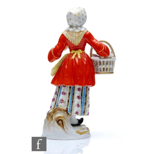 139 - A 19th Century Meissen Street Trader figure from the Cris de Paris series modelled as the waffle or ... 