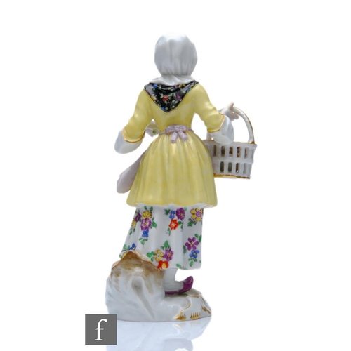 140 - A 19th Century Meissen Street Trader figure from the Cris de Paris series modelled as the waffle or ... 