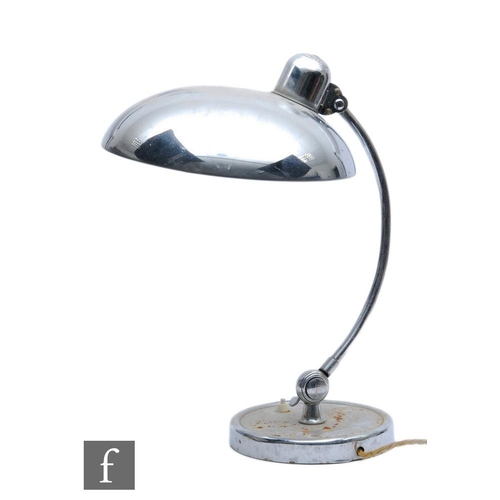 517 - A Kaiser Idell Bauhaus industrial desk work lamp, circa 1930s, with steel and chrome-plated metal el... 