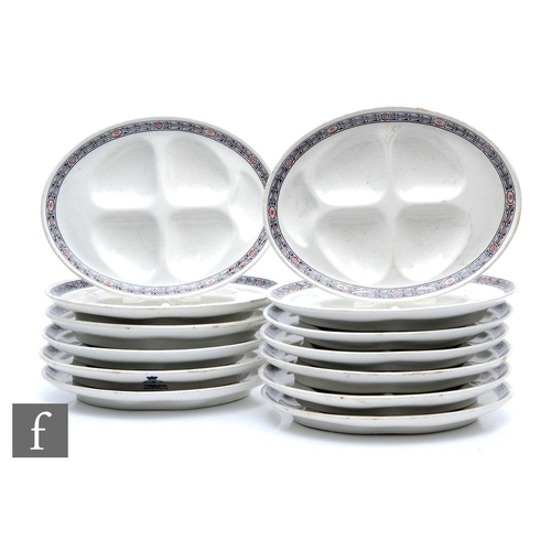 54 - Thirteen early 20th Century Wedgwood for the Cunard Steam Ship Company oval oyster dishes made for F... 