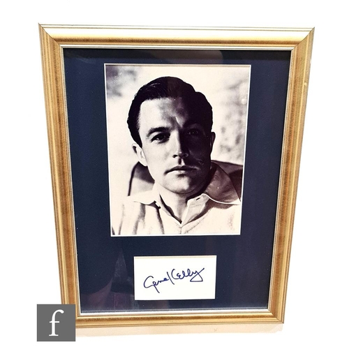 541 - Three framed facsimile film star photographs of Gene Kelly, Dorothy Lamour and George Burns, each wi... 