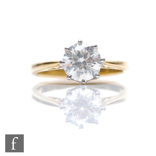 331 - An 18ct diamond solitaire ring, brilliant cut stone, weight 1.19ct, colour J/K, clarity I1, claw set... 