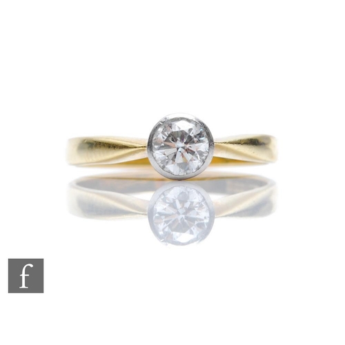 356 - An 18ct hallmarked diamond solitaire ring, brilliant cut collar set stones, weight approximately 0.4... 