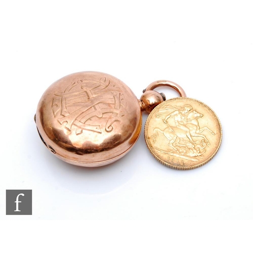 370 - A George V full sovereign, dated 1912, with a 9ct hallmarked sovereign case, weight 12g, Birmingham ... 