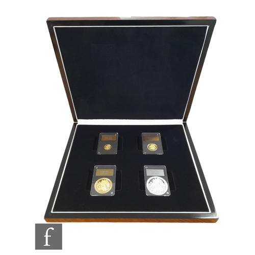 208 - An Elizabeth II Angel 2021 Dual Royal Anniversary Edition Prestige Set comprising tenth ounce, quart... 