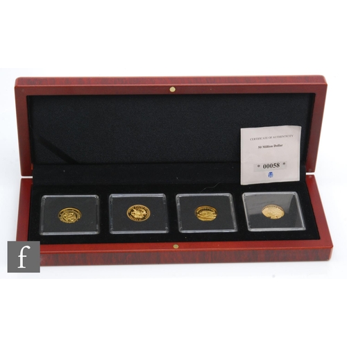 201 - A United States of America fifty million dollar gold replica set, comprising four coins, total weigh... 