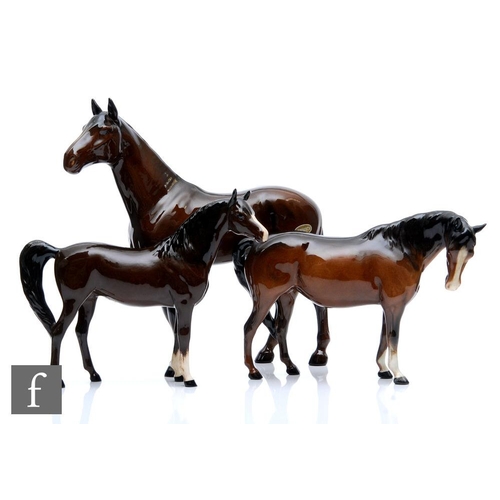 35 - Three Beswick horse comprising The Winner model 2421, Arab Xayal model 1265 and a Mare (facing right... 