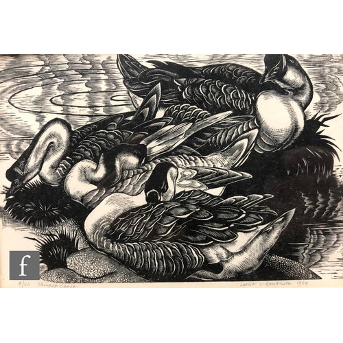 9014 - LESLIE CHARLOTTE BENENSON, R.E. (1941-2018) - 'Swans', wood engraving, signed and dated 1969 in penc... 