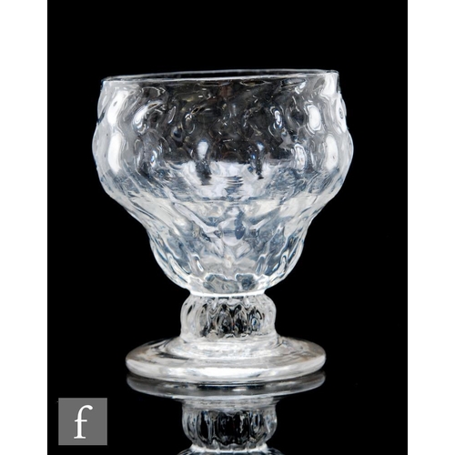 10 - An 18th Century Monteith or bonnet glass circa 1750, the ogee bowl with a diamond mould above a shor... 