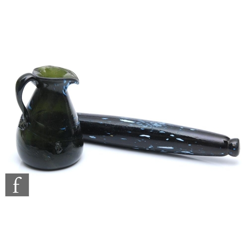 318 - A late Georgian or possible Wrockwardine jug circa 1800, the tapered conical body with a roll over r... 