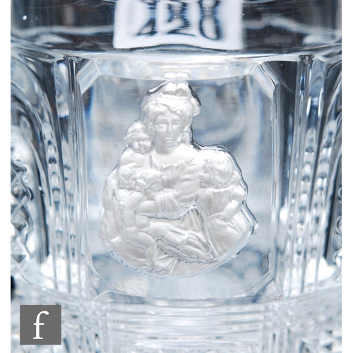 420 - A mid 19th Century French pressed glass tumbler by Baccarat, the cylindrical body high relief moulde... 