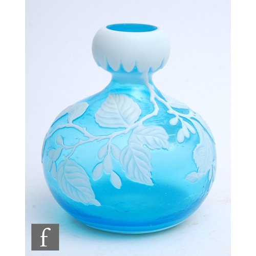 474 - A late 19th Century Stevens & Williams cameo glass vase of double gourd form with a compressed b... 