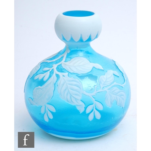 474 - A late 19th Century Stevens & Williams cameo glass vase of double gourd form with a compressed b... 