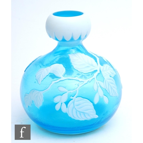 474 - A late 19th Century Stevens & Williams cameo glass vase of double gourd form with a compressed b... 