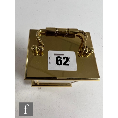 62 - A Kingsley Enamels Fallen Fruits carriage clock decorated to each face with hand painted fruits and ... 
