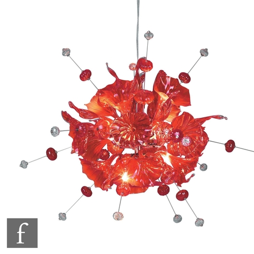 1167 - Peter Nilsson - A Swedish Kumulus 120 chandelier designed in 2000 and hand blown in Bergdala Glashyt... 