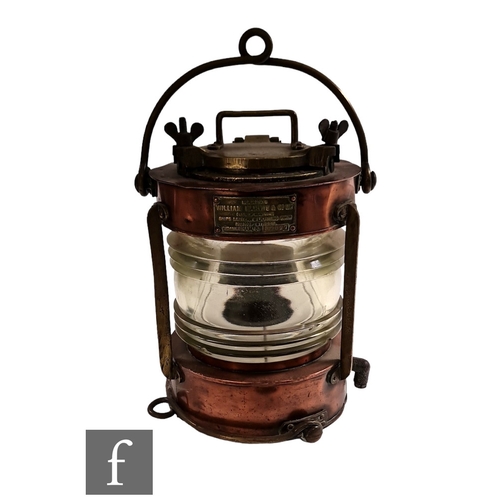 365 - An early 20th Century ships copper and brass lantern, maker William Harvie & Co Ltd Birmingham B... 