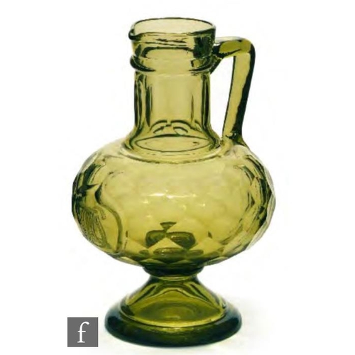 8028 - A continental ewer circa 1900 in the Renaissance style, probably German, with conical foot rising to... 