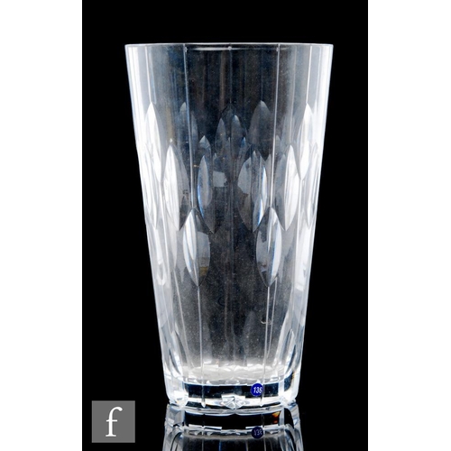 630 - A post war Stourbridge clear crystal glass vase designed by Irene Stevens for Webb Corbett, of tumbl... 