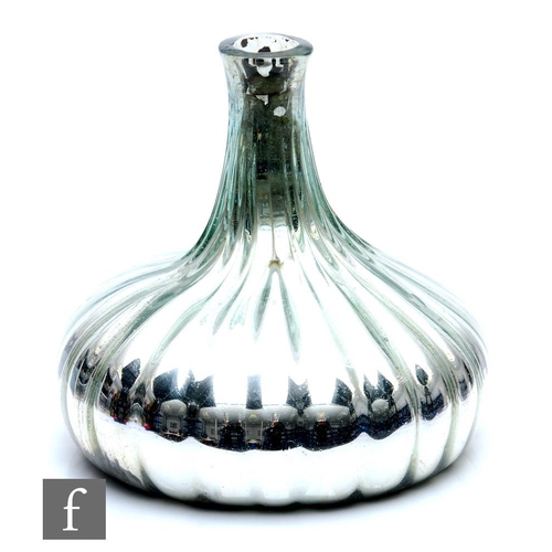 661 - A very large late 18th Century bottle, possibly continental, the deep fluted onion form with a tall ... 