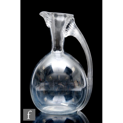 683 - A late 19th Century Stourbridge clear crystal glass claret jug, possibly Thomas Webb & Sons, in ... 