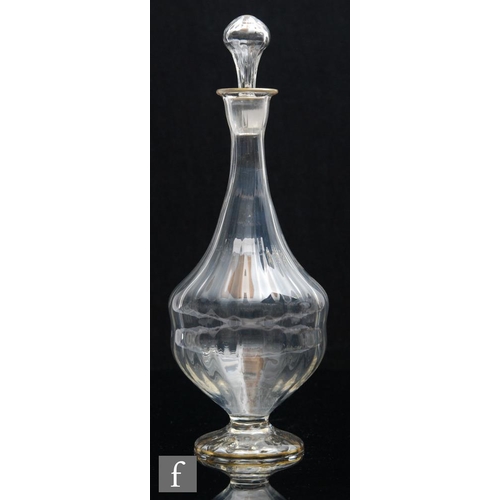 8063 - An early 20th Century continental glass decanter, circa 1910-1920, probably Belgian, the body of cyl... 