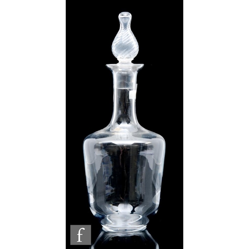 8070 - A 1960s Hadeland glass decanter, designed by Willy Johansson circa 1965, clear crystal body, with ho... 