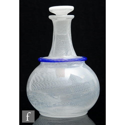 8093 - A later 19th Century French glass decanter, attributed to Clichy, circa 1865-1875, of globe and shaf... 