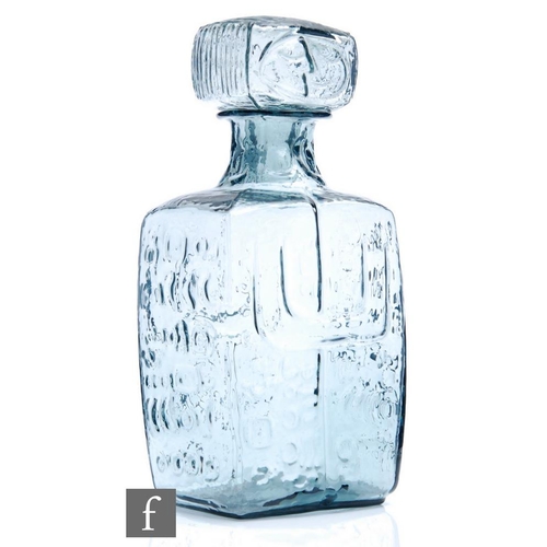 8111 - A 1960s Swedish Bjorkshults Glasbruk decanter, the smoke glass decanter in the form of a stylised ma... 