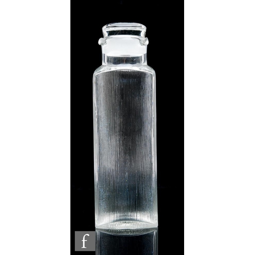 8127 - A 1960s Swedish glass decanter, designed by Kjell Blomberg for Gullaskruf, circa 1965, of triangular... 