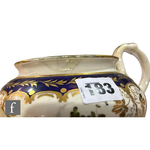 496 - A collection of assorted Regency teawares comprising a teapot, a sugar (or slop) bowl, six smaller c... 