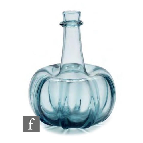 8052 - A 1930s Swedish Kosta glass carafe, designed by Edvin Ollers, of compressed globe and shaft form wit... 