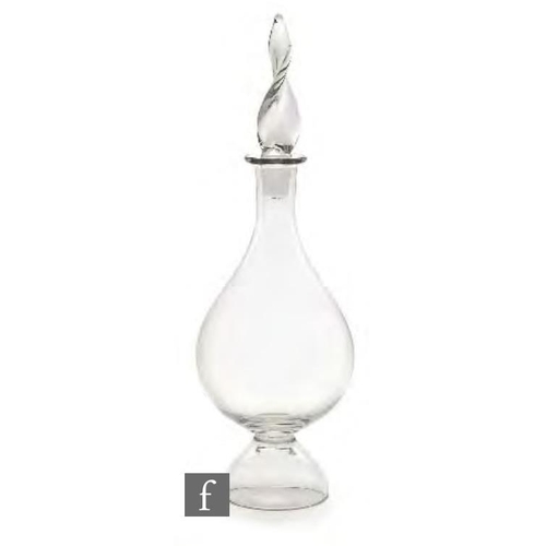 8061 - A 1950s Swedish Johansfors glass decanter, designed by Bengt Orup circa 1958, of baluster form with ... 
