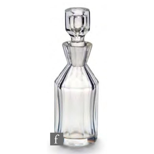 8088 - A late 19th Century miniature decanter (or cruet bottle) with horizontal cut facets and a matching s... 