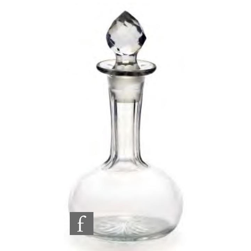 8089 - A late 19th to early 20th Century miniature decanter of globe and shaft form with a sixteen point st... 