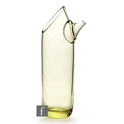 8157 - A 1950s Swedish Kosta glass carafe designed by Vicke Lindstrand, of sleeve form with angular opening... 