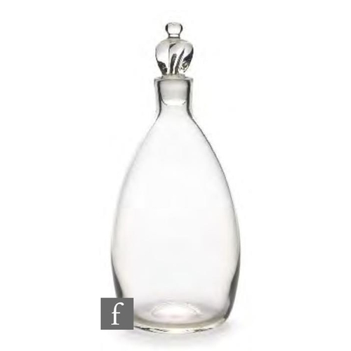 8162 - A 1920s Danish Holmegaard Gisselfeld pattern glass decanter, designed by Jacob E Bang circa 1928, of... 