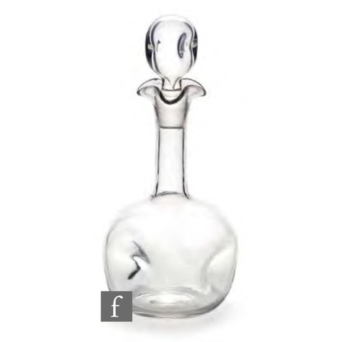 8180 - An early 20th Century Art Nouveau glass decanter, circa 1900-1910, of globe and shaft form with four... 