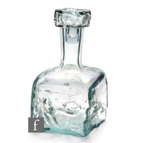 8186 - A 1960s Finnish Hummpila Fantasia series glass decanter, designed by Henrik Koiluva in 1969, of squa... 