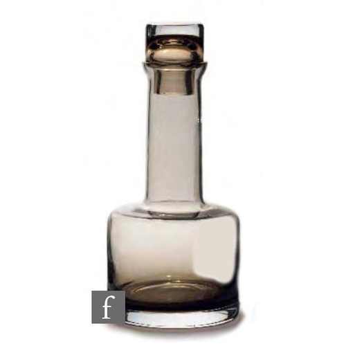 8192 - A 1960s Caithness Morven series glass decanter, designed by Domhnall Padraig OBorin, of drum form wi... 