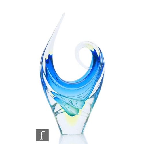 729 - A later 20th Century Italian Murano sommerso glass sculptural form by Arte Nuova Pustette & Zane... 