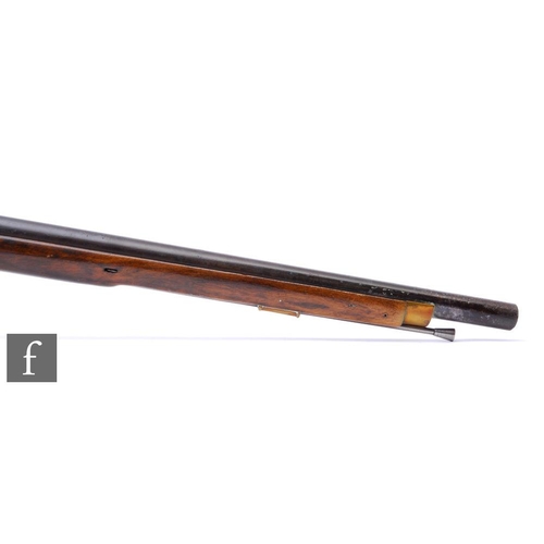 436 - A 19th Century percussion musket, 62.5cm barrel with ram rod, unnamed, brass trigger guard, barrel p... 