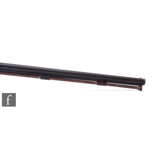 438 - A 19th Century percussion musket, 88cm barrel with ram rod, brass trigger guard.