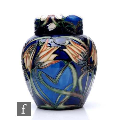 540 - A Moorcroft 'Loch Hope' pattern ginger jar and cover by Kerry Goodwin, dated 2004, tubeline decorate... 